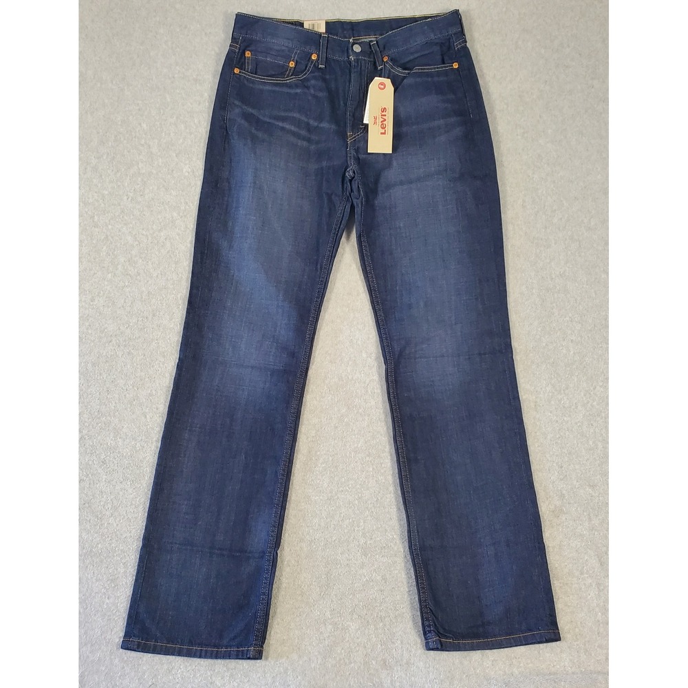 Levis 514 Straight Fit Jeans Mens 34x34 Dark Wash Blue Denim NWT 005140541